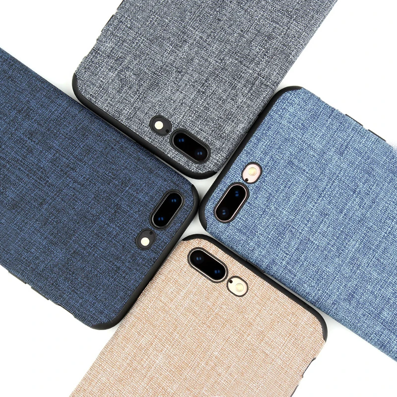 Cloth Case For iPhone 8 8 Plus Fashion Linen Cloth & Soft TPU Silicone Anti-knock Cover For iPhone 7 7 Plus Phone Protective Shell (1)