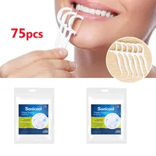75 шт./лот, зубная нить, гигиена полости рта, зубные палочки, зубная нить, зубная нить, зуб, палочки, ABS нить, портативный чехол