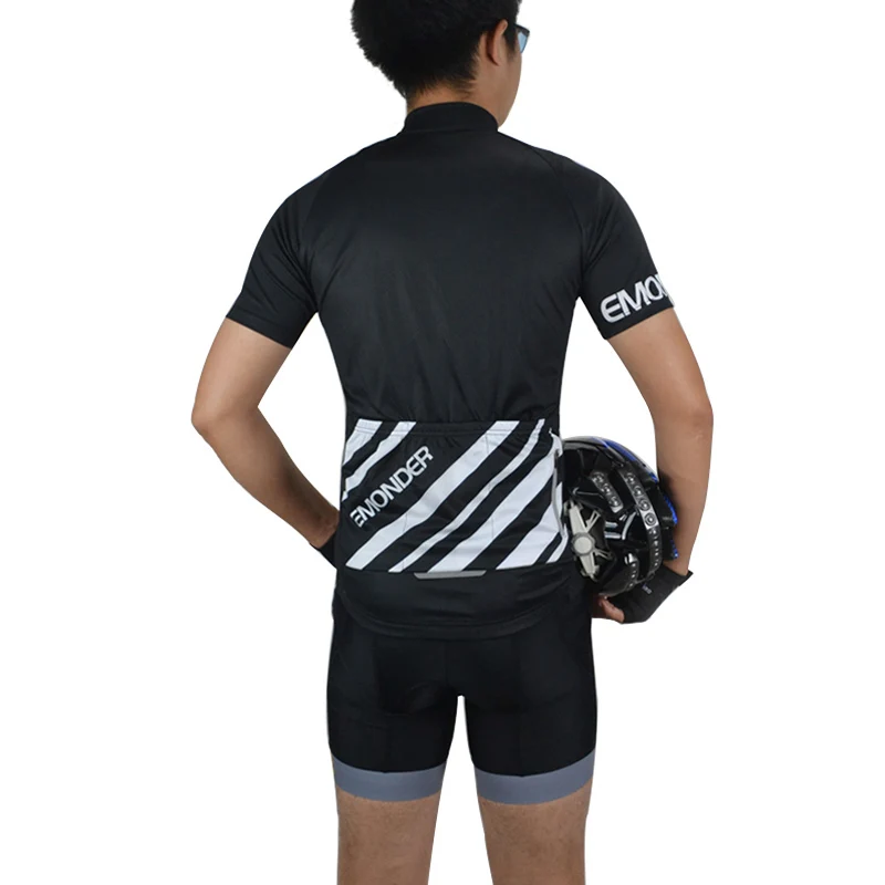 Mens Summer Breathable Pro Team Short Sleeve Cycling jersey Black Top Quality Maillot Ropa Ciclismo mtb Cycling Clothing Emonder