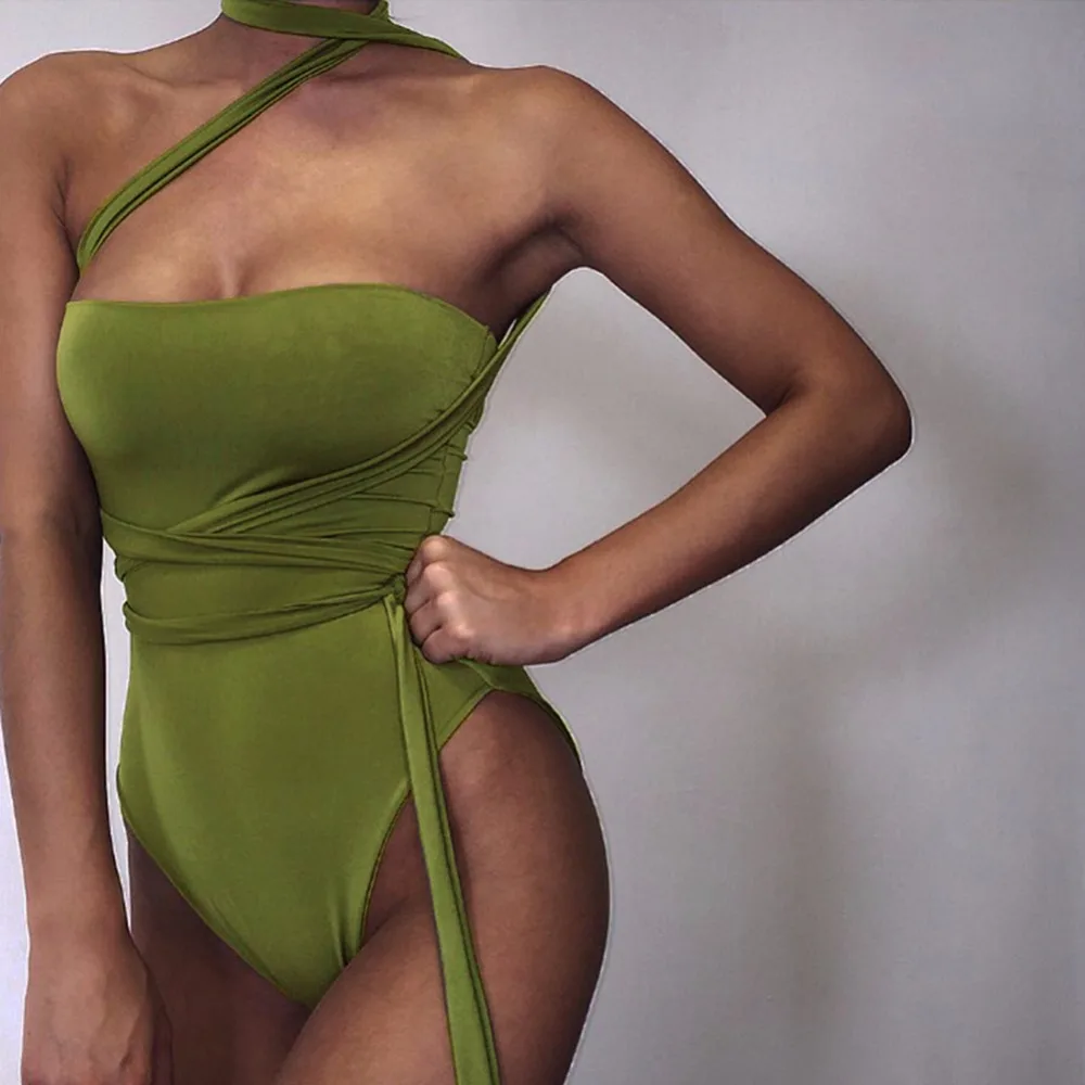 

BONJEAN 2017 new one piece swimsuit women sexy swimwear solid style bikini one piece sexy bathing suit for female
