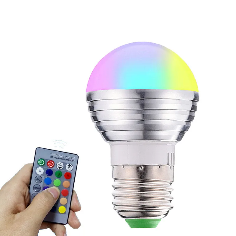 

E27 E14 110V 220V 85-265V RGB LED bulb 16 Color Magic LED Night Light Lamp Dimmable Stage Light / 24key Remote Control holiday