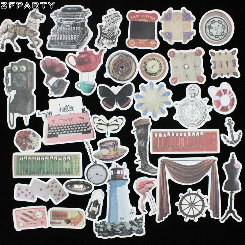 

ZFPARTY 80pcs Vintage Style Stickers Scrapbooking/Card Making/Journaling Project DIY