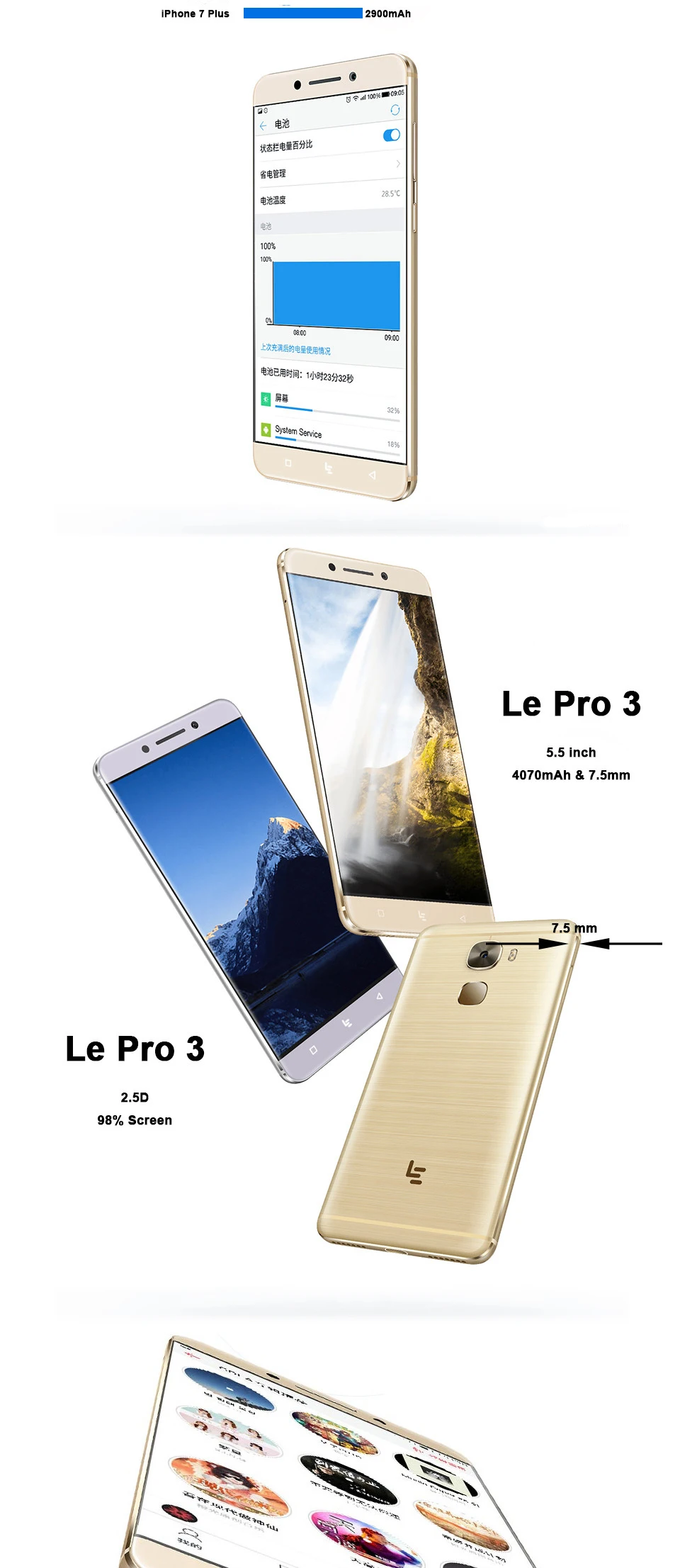 Letv Le 3 Pro LeEco Le Pro 3X720 одиночная карта Snapdragon 821 5,5 "4 г LTE мобильный телефон 4 г 32 г rom 4070 мАч NFC