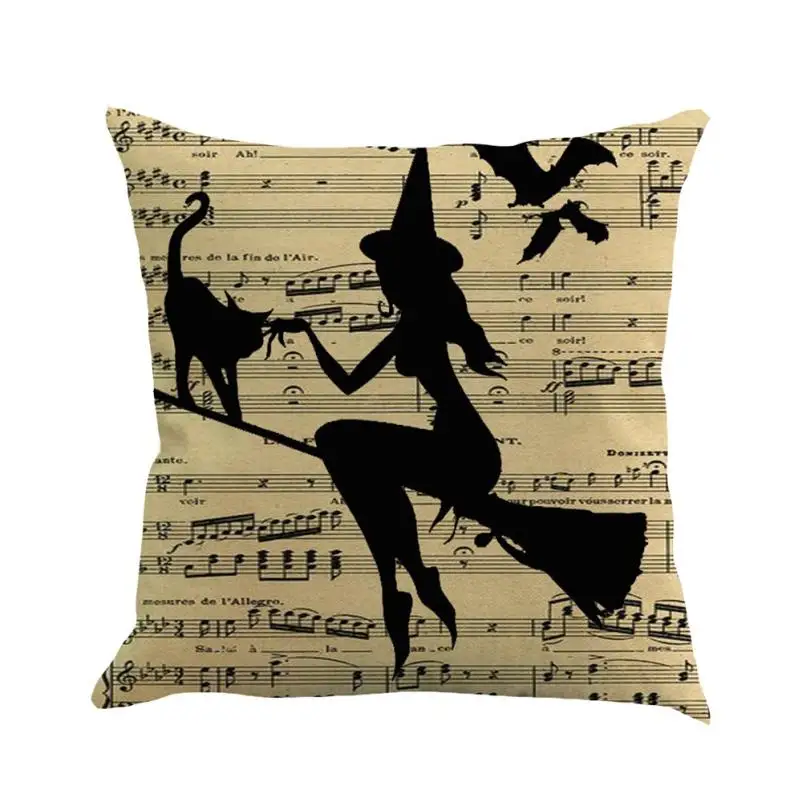 

Witch Wizard Halloween Decorative Cushion Cover Letter Print I love Halloween Pumpkin Face Magic Sorcery Pillow Cases Aug16