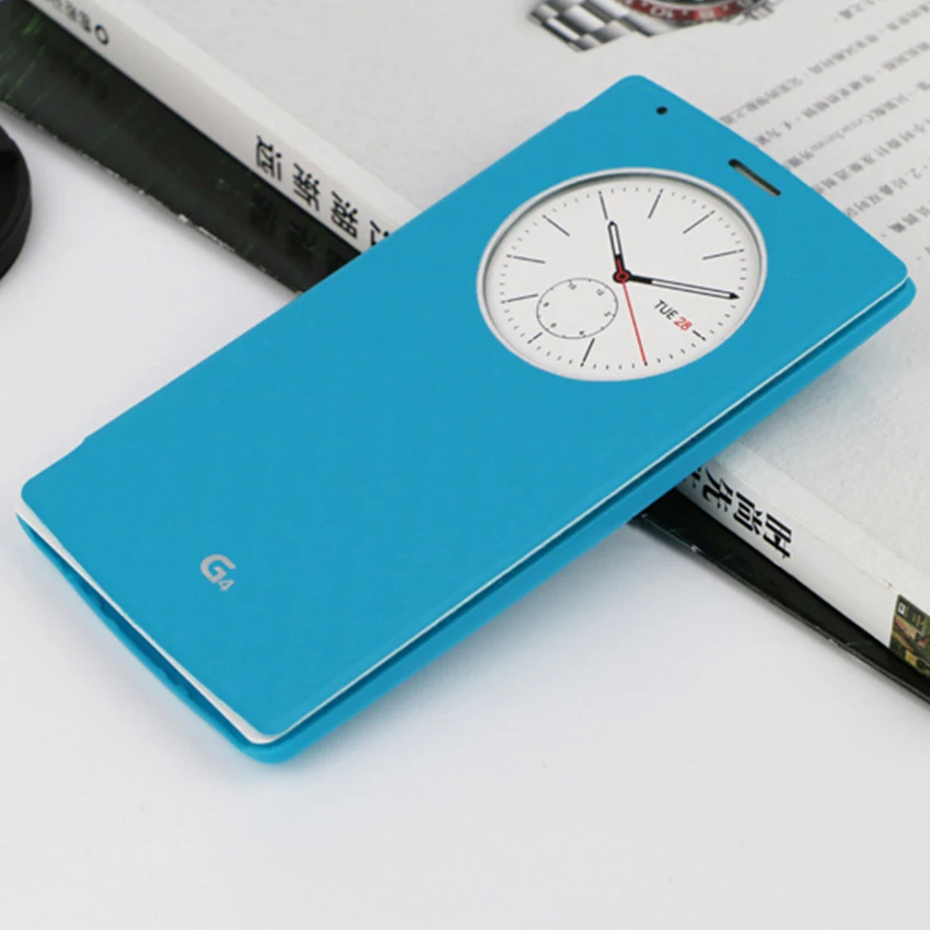 

Smart Circle View Flip Cover Leather Phone Case For LG G4 H818 H815 H810 F500 VS999 Slim Quick Shell Auto Sleep Wake Shockproof
