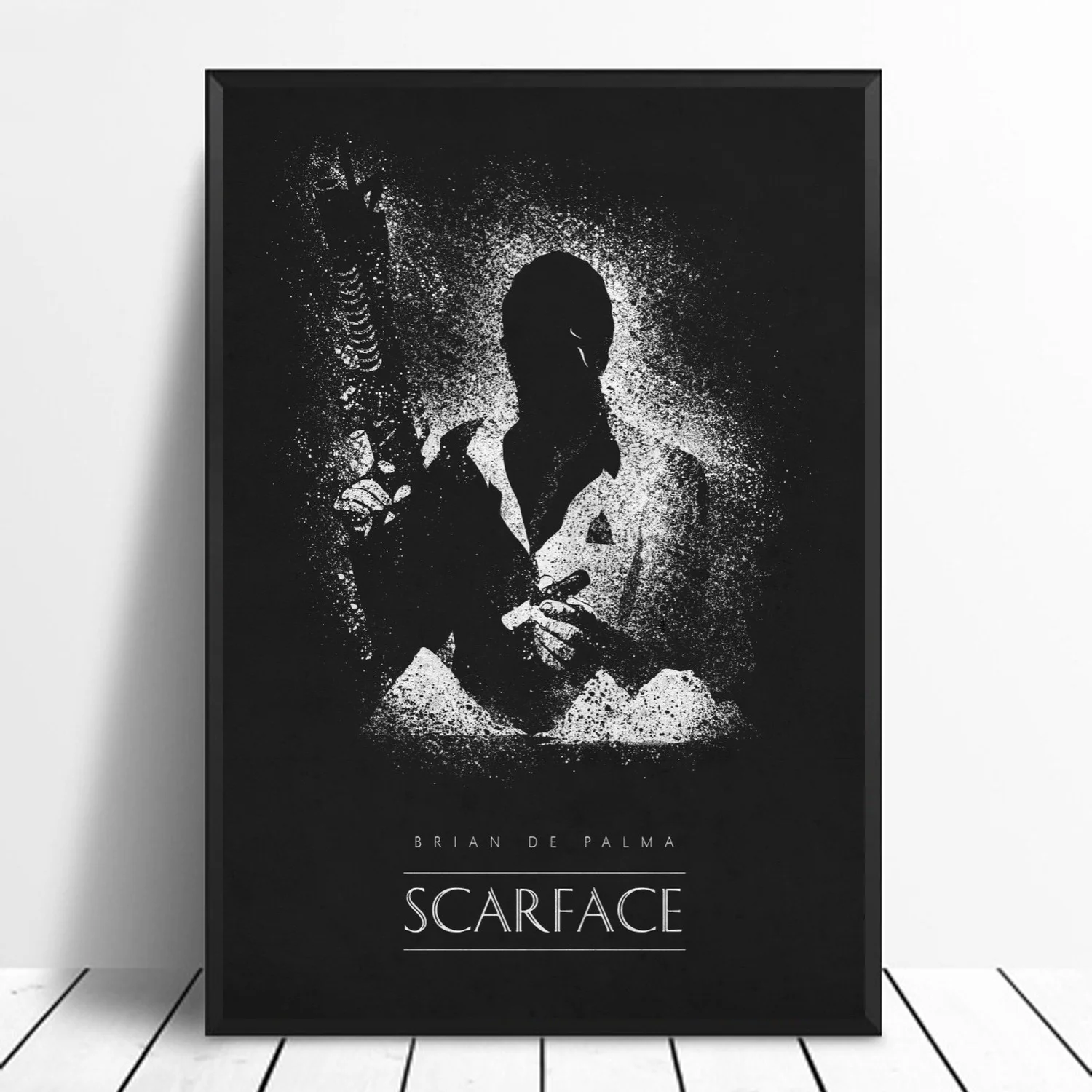 

Scarface Classic Movie Poster Black & White Print Silk Fabric Home Decor Poster