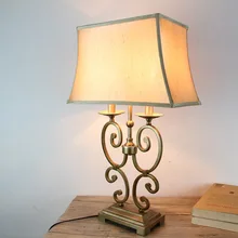 Скандинавские железные+ тканевые настольные лампы для пожилых отелей вилла гостиная спальня прикроватная Ретро Стиль домашнее освещение настольные светильники ZA FG879