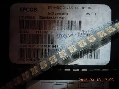 Бесплатная доставка! 30 шт./лот B82442A1104K B82442A1104K000 фиксированный IND 100UH 250MA 1 28 Ом |
