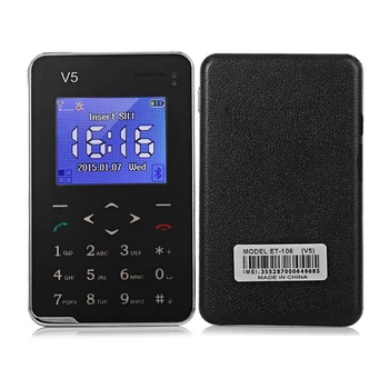 

New AEKU V5 Card Mobile Phone 6.9mm Ultra Thin Pocket Mini Phone 1.8" Screen Quad Band Multi languages English Touch Keyboard