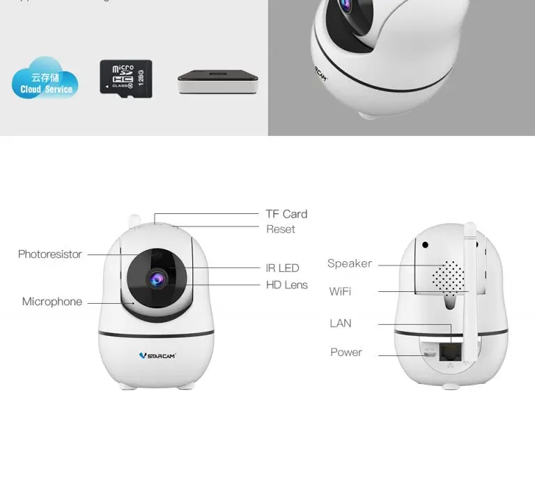 IP камера Vstarcam 1080P облачная беспроводная с поворотом на 360 градусов|Камеры