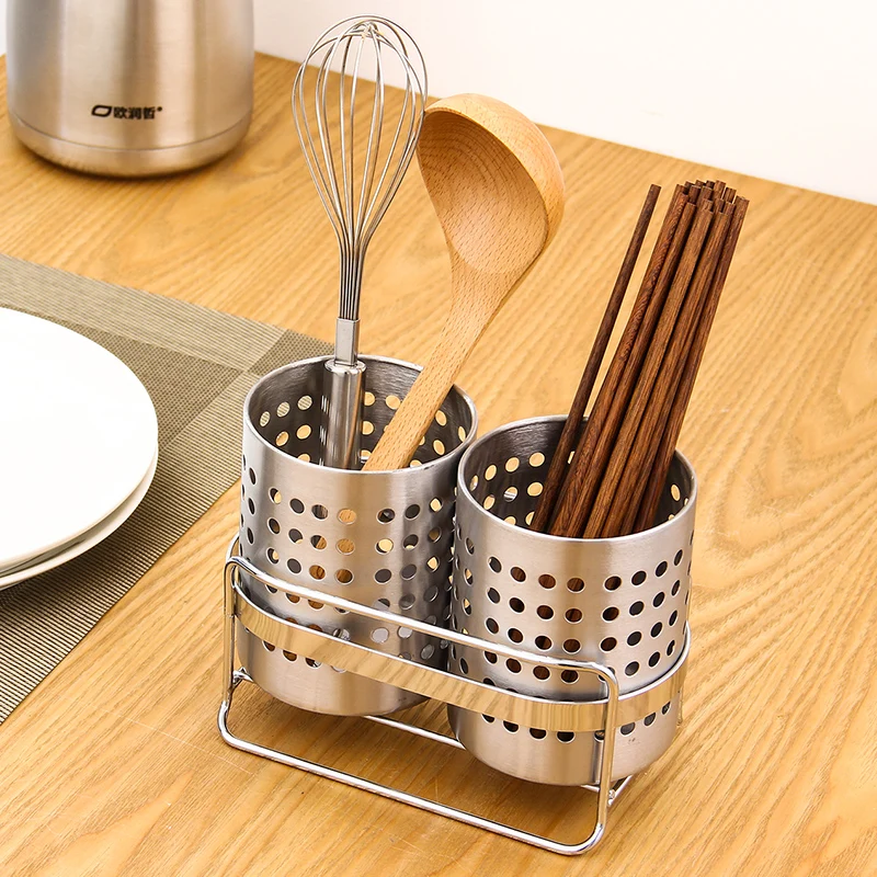 ORZ Kitchen Tableware Shelving Holder Cutlery Storage Drain Rack Shovel Spoon Bucket Knife Fork Storage Basket Kitchen Organizer
