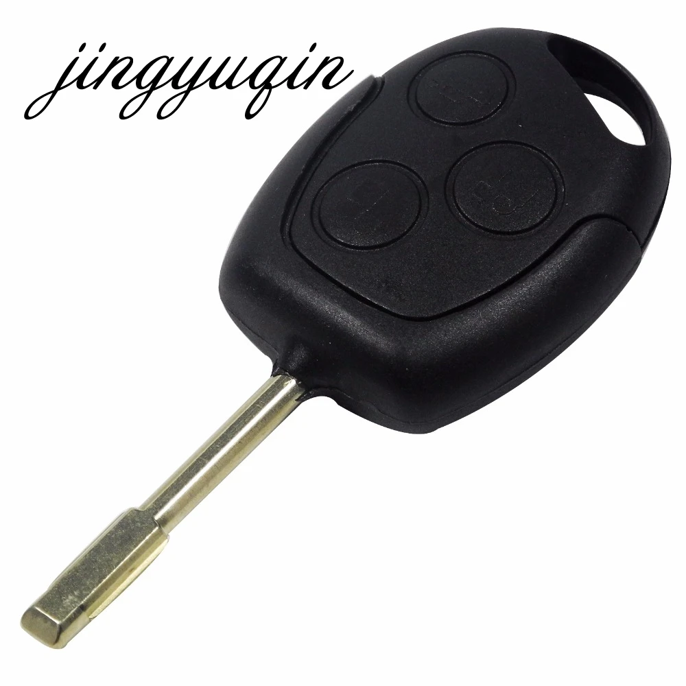 

jingyuqin 10pcs/lot 3 Buttons Remote Key Fob Shell For Ford Mondeo Fiesta Focus Ka Transit Uncut Key Case