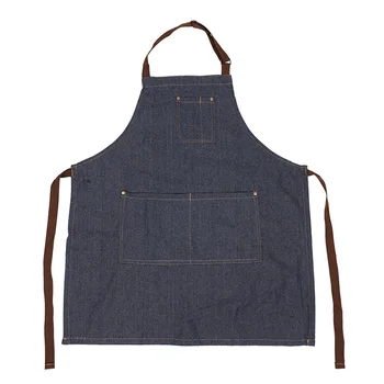 

2019 New Aprons Denim Simple Blue Uniform Unisex Adult Jeans Aprons for Woman Men's Male Lady's Kitchen Cooking Pinafores