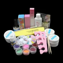 DIY Акриловые Блеск Порошок Клей Пилочка Для Ногтей Nail Art УФ-Гель Советы Украшения Набор Комплект BTT-80