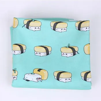 

half yard Korean import plain cotton fabric with sushi print , handmade DIY patchwork garment children cloth 100% cotton A724