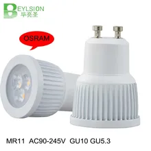BEYLSION 3 Вт Osram Чип MR11 Светодиодный точечный светильник лампа AC100-240V 6000 К GU10 Точечный светильник лампа замена 20 Вт 30 Вт галогенные лампы 10 шт./лот 1
