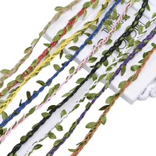 4 м Искусственные цветы искусственная Виноградная лоза листва лист плюща гирлянда для свадьбы Вечерние зеленые растения лоза пеньковая веревка DIY настенный домашний декор