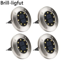 4 шт./компл. 8LED Солнечная энергия углубленная в землю свет Открытый водонепроницаемый сад тропинка палуба газон дорожные огни уличный светильник на солнечной батарее