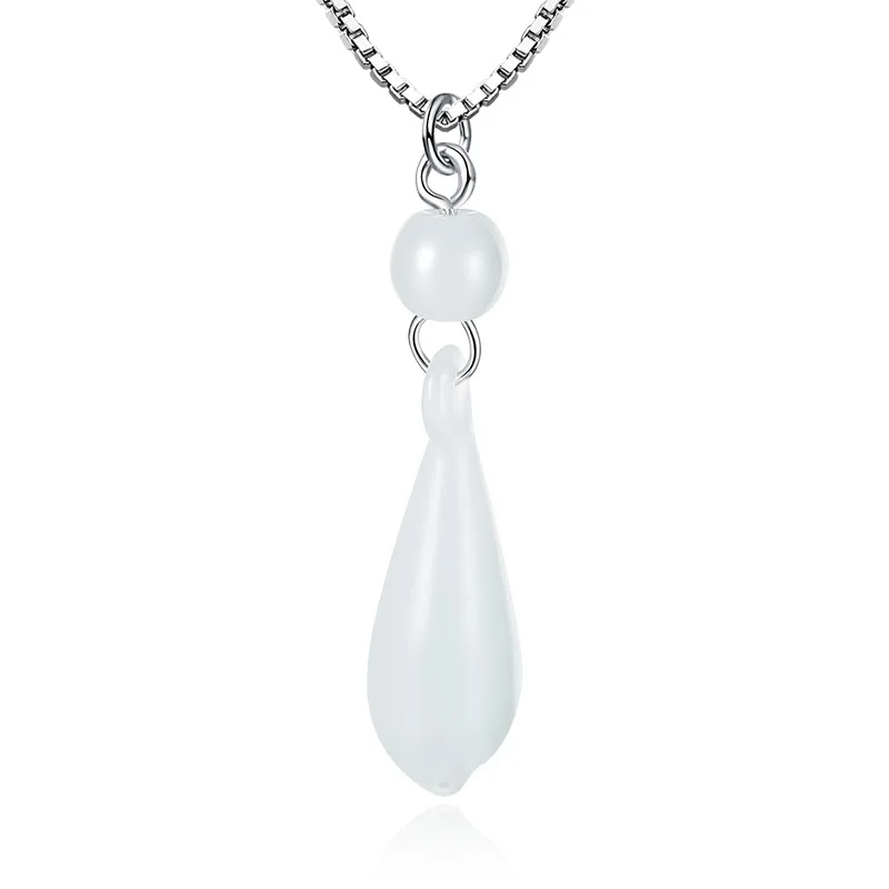 

100% 925 sterling silver fashion white opal stone ladies' pendant necklaces jewelry women birthday gift drop shipping wholesale