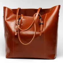 Women Handbag Genuine Leather Shoulder Bag Female Bags Cowhide portable shopping bag Vintage Large Capacity Tote Bolsos