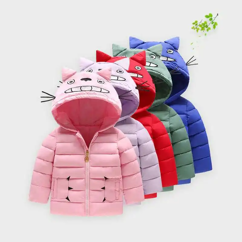 

BINIDUCKLING 2019 Cute Winter Children Girls Kids Jackets Warm Thick Hooded Coat Kids Outerwear Baby Boys Cotton Parkas Clothing