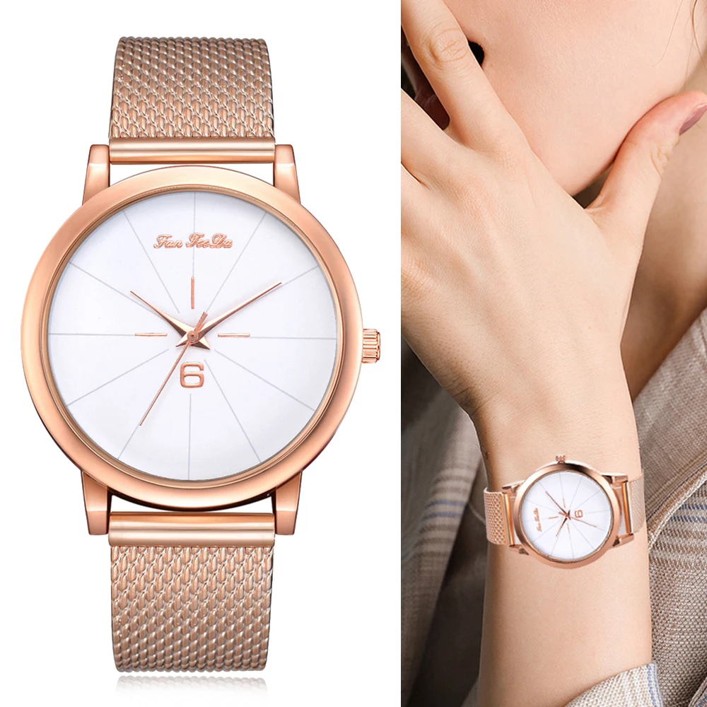 

Fanteeda Brand Watches Women Fashion Watch Rose Gold Sport Silicone Clock Simple Big Quartz Watch Relojes Para Mujer