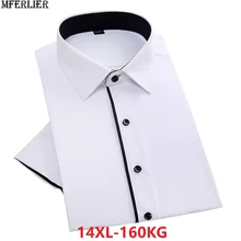 Летние белые рубашки мужские большие размеры большие 8XL Формальные с коротким рукавом Свободные офисные мужские рубашки 10XL 12XL 140 кг 150 кг 54