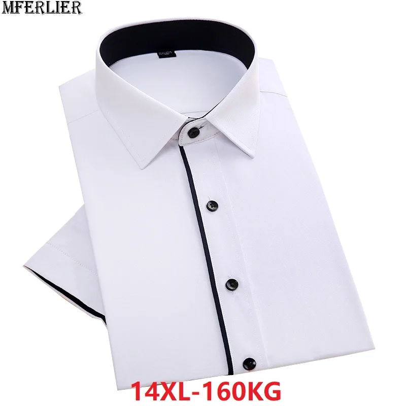 

summer white shirts men big plus size large 8XL formal short sleeve loose office mens shirt dress shirt 10XL 12XL 140KG 150KG 54