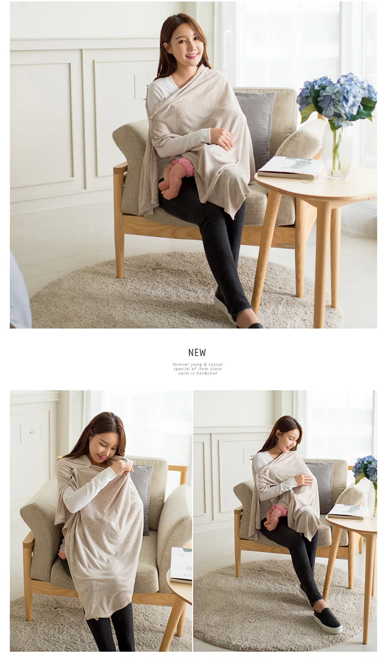 Murah Lembut dan Bernapas Menyusui Cover Bayi Kursi Mobil dan Kereta Dorong Pelindung Kanopi Kebesaran T Shirt Elastis Poncho Selendang