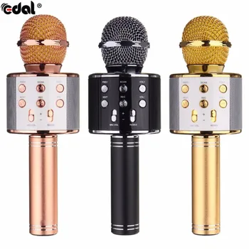 

EDAL WS-858 Wireless Bluetooth Karaoke Handheld Microphone USB KTV Microfone Player Bluetooth Mic Speaker Record Music Microphon