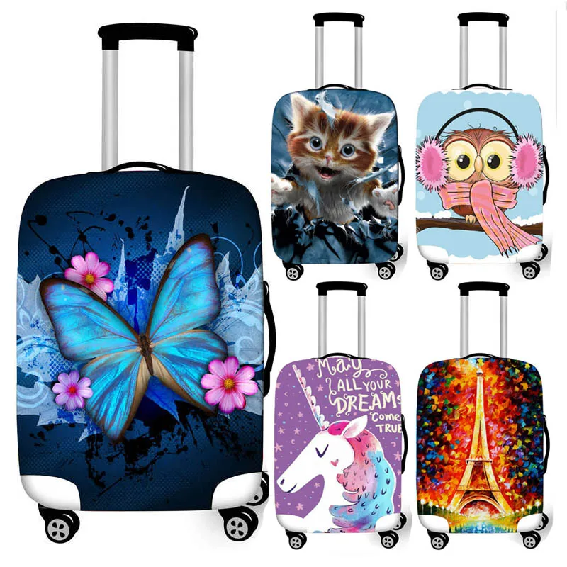 

cute butterfly / unicorn / Eiffel Tower luggage cover Travel Accessories elastic suitcase protective cover trolley case covers