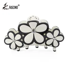 Новое поступление дизайна модные украшения для волос полимерные заколки-крабы для волос Стразы три цветка Элегантные Заколки краба для женщин девушек