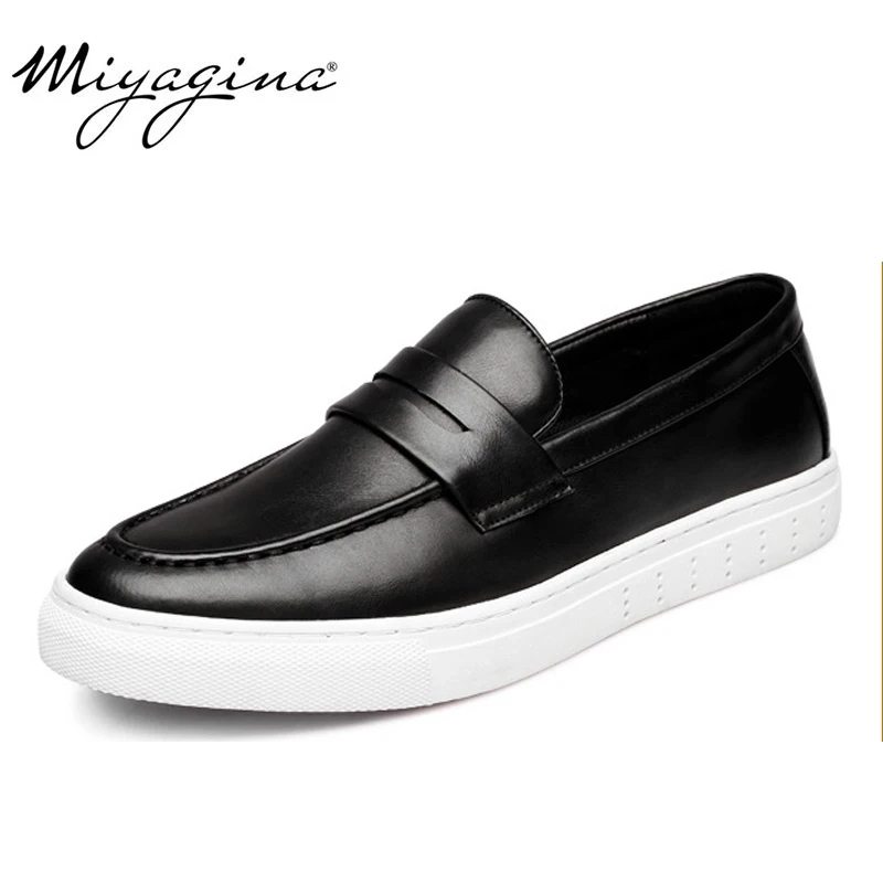 

MIYAGINA Hot Sale Handmade High Quality Genuine Leather Men Flats Breathable Causal Shoes Slip-on Business Lazy Driving Shoes