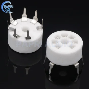 

PAPRI 10PCS PCB Mount B7G Silver Plated 7pin Bottom Chassis Mount Tube Socket For 6Z4/EC92/EAA91