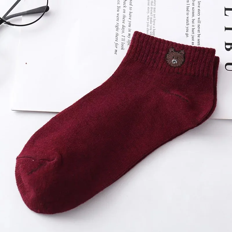 Забавные носки с изображением маленького медведя уличная одежда Calcetines Mujer до