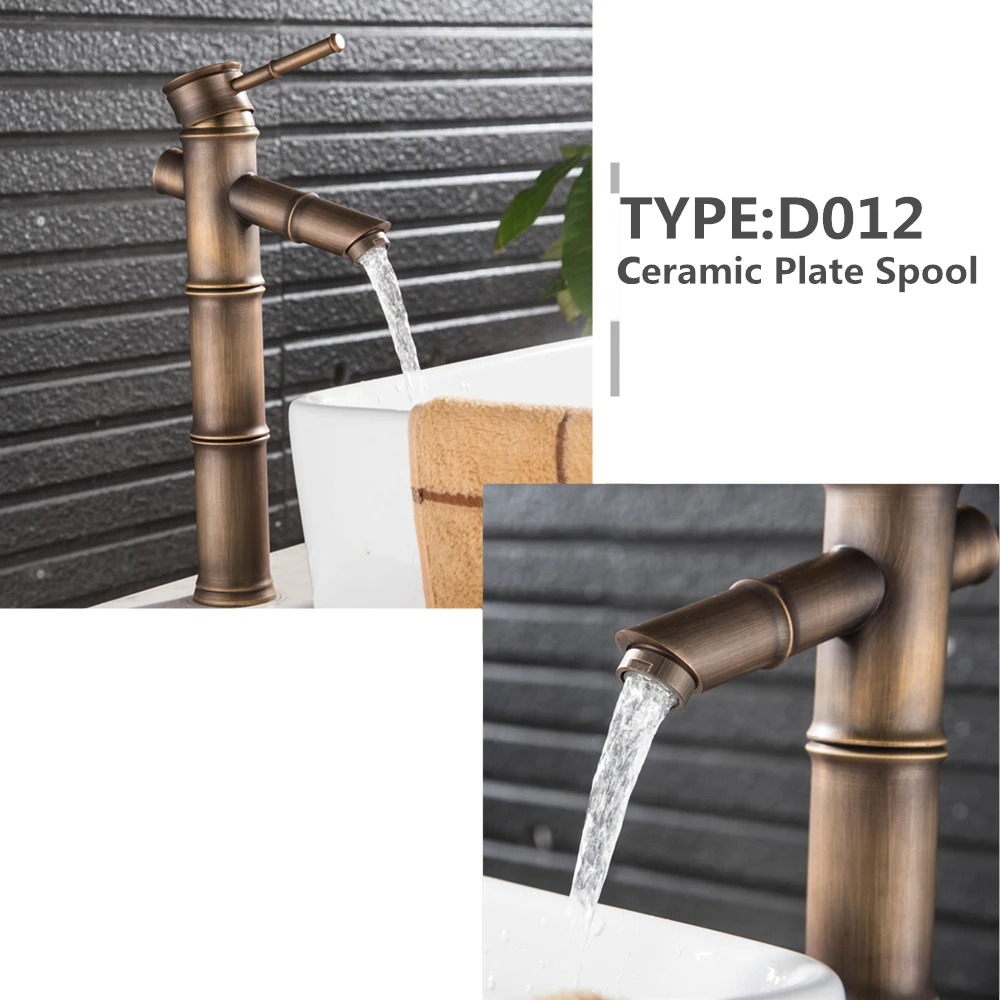 Bathroom Faucet Antique bronze finish Brass Basin Sink Faucet Single Handle water Hot and Cold taps Mci55