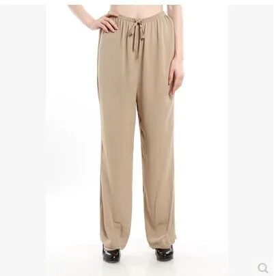 Heavy pound pure Sisang beige / black silk pants-in Pants & Capris from ...