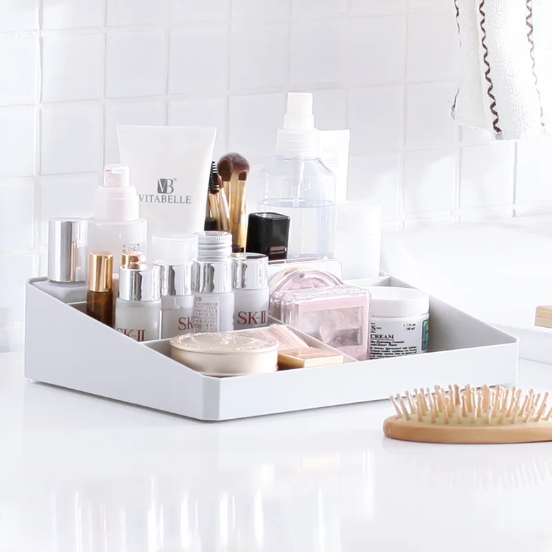 

Plastic Cosmetics, Skin Care Products Makeup Brush Lipstick Nail Polish Storage Box Dressing Table Table Top