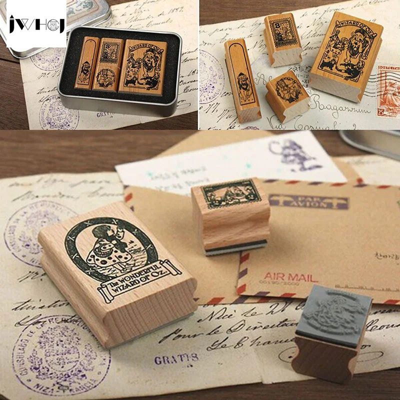 4 шт./компл. Alice & Doris Ретро жестяная коробка штамп подарок поделки ручная наклейка