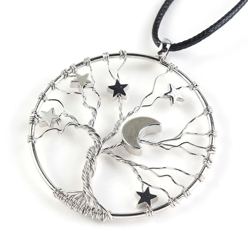 xinshangmie New Design Silver Plated Tree of life Star Moon Pendant Necklace Chain Protection Goddess Amulet Jewelry | Украшения и