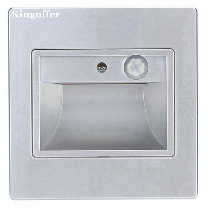 

Kingoffer 10Pcs/lot PIR Motion Sensor Led Stair Light Infrared Human Body Induction Lamp Recessed Step Ladder Stairway Lighting