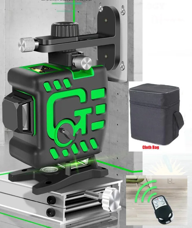 

rotary laser level 360 8 or 12 lines 3D green beam laser leveler Self-Leveling Horizontal Vertical Cross laser line new
