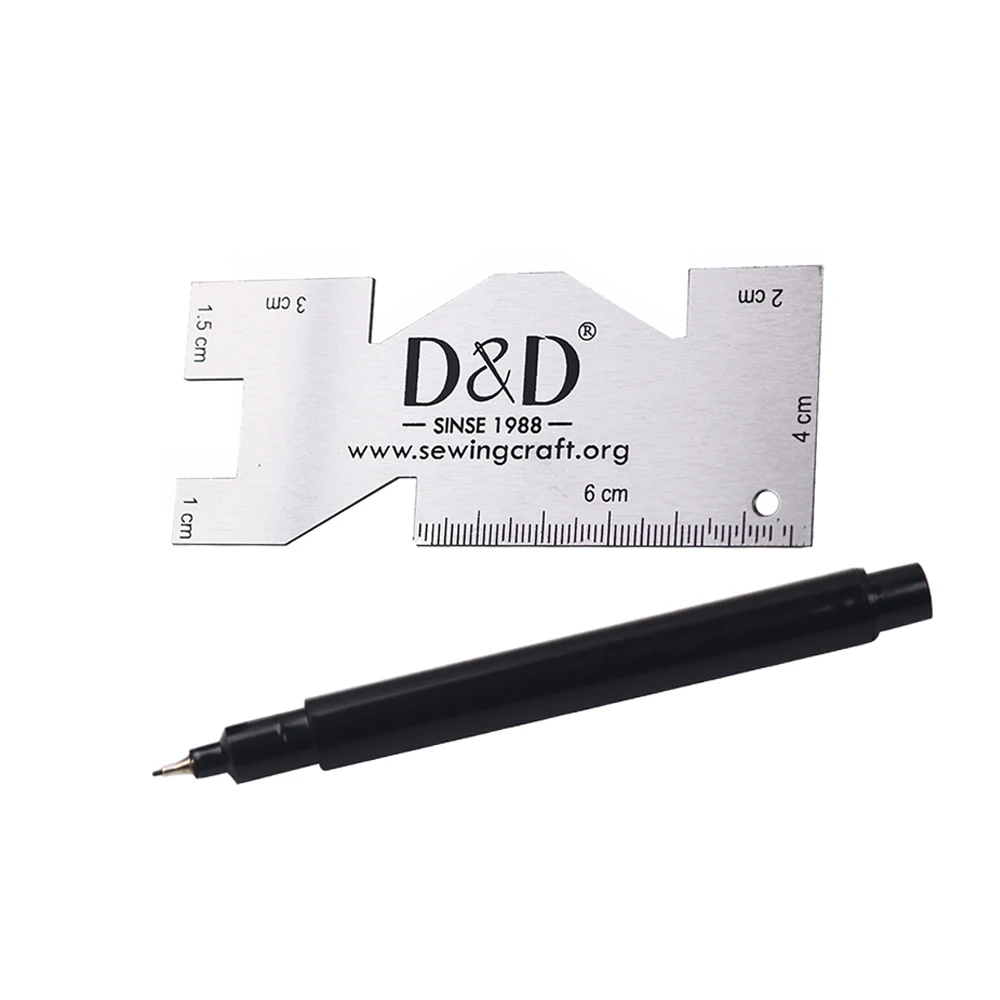 

Metal Sewing Measuring Gauge Quilting Rulers&Sewing Fabric Marker Pen for Patchwork Tailor's Chalk Sewing Tool