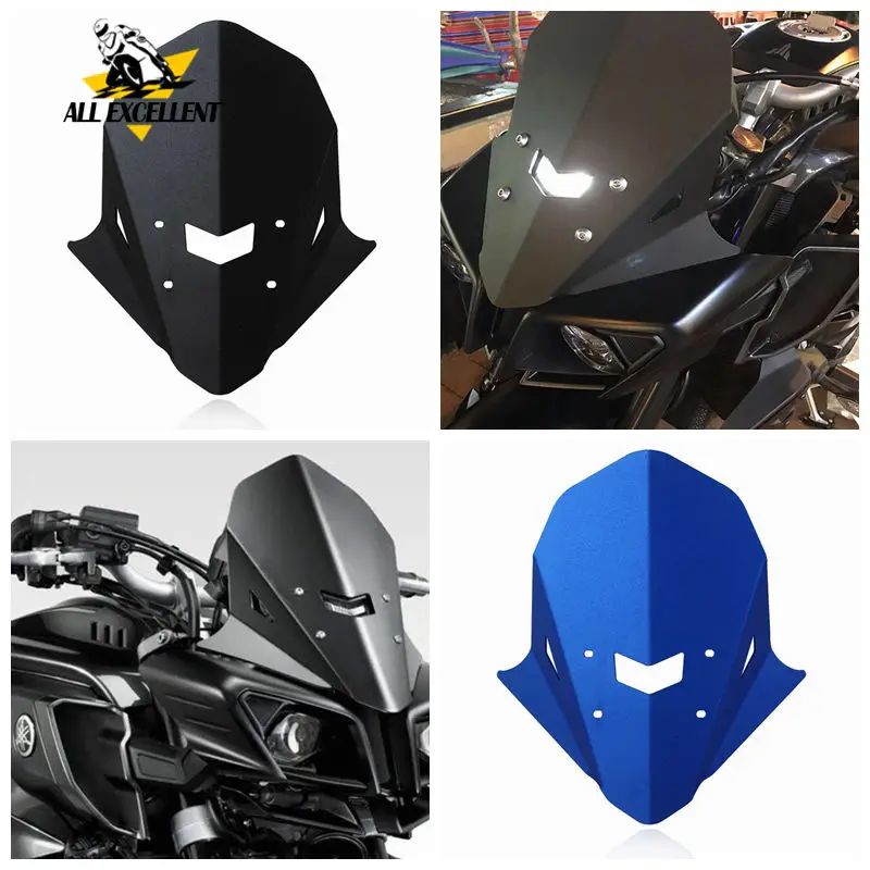 Черно синее алюминиевое ветровое стекло для YAMAHA MT10 MT 10 2016 2019 FZ10 FZ 2017 2018