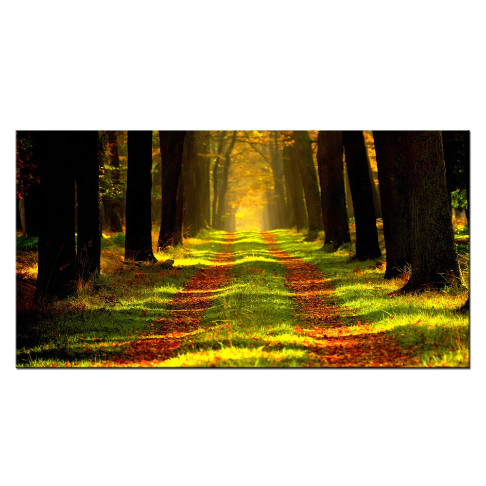 Decoration Nature Wall Art Home Decor Ideas Autumn Canvas Wall Art Tree Golden Branch Gold Yellow Leaves