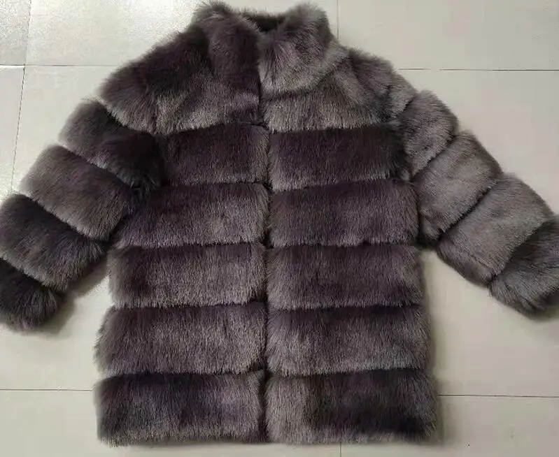 SilRiver Womens Elegant and Vintage Outerwear Faux Fur Coat