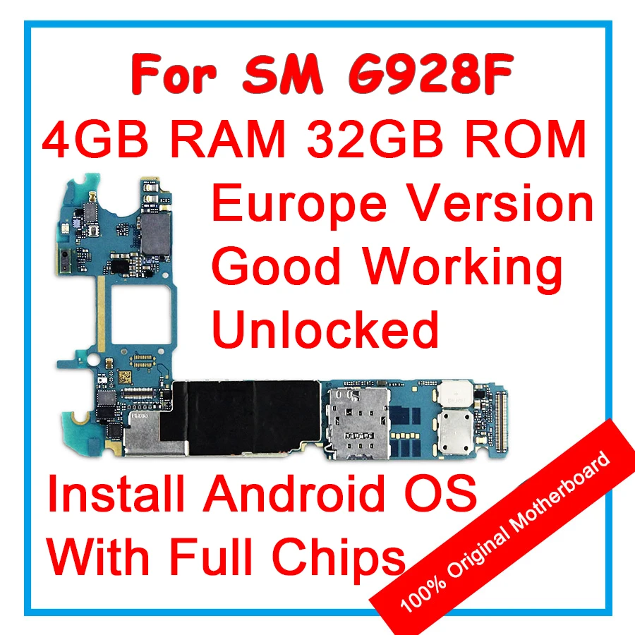 Оригинальная разблокированная материнская плата для samsung Galaxy S6 edge plus G928F 32 ГБ версия ЕС ОС Android основная логическая плата с чипами