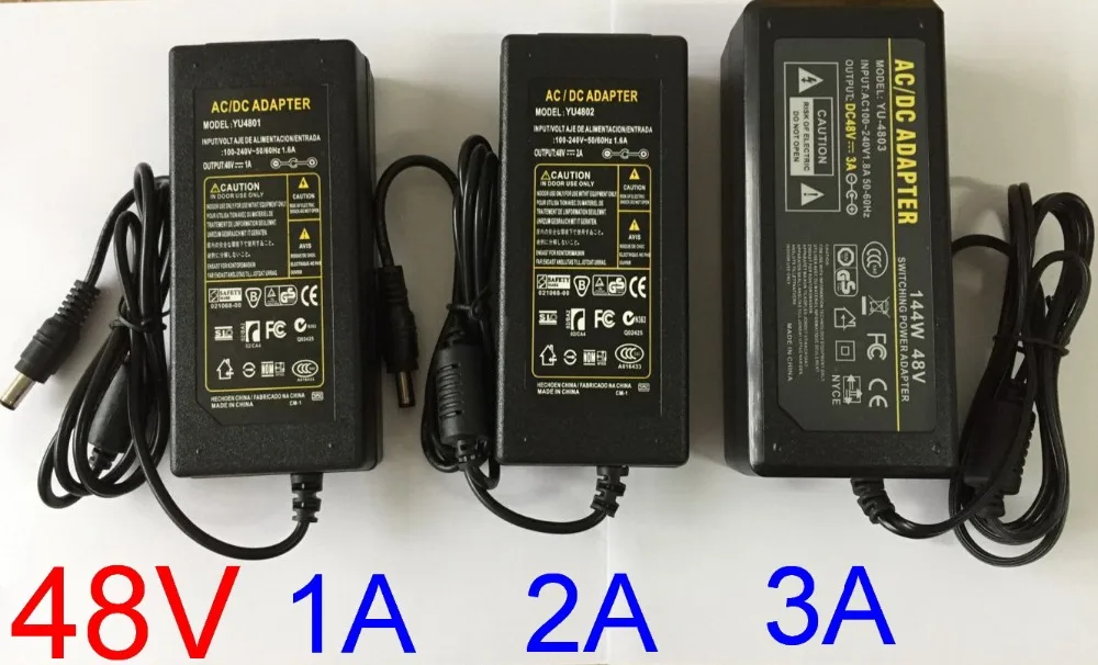 

high quality 1PCS AC DC Power Supply 48V 3A 2A 1A Adapter Charger Transformer For LED Strip Light CCTV Camera With IC Chip