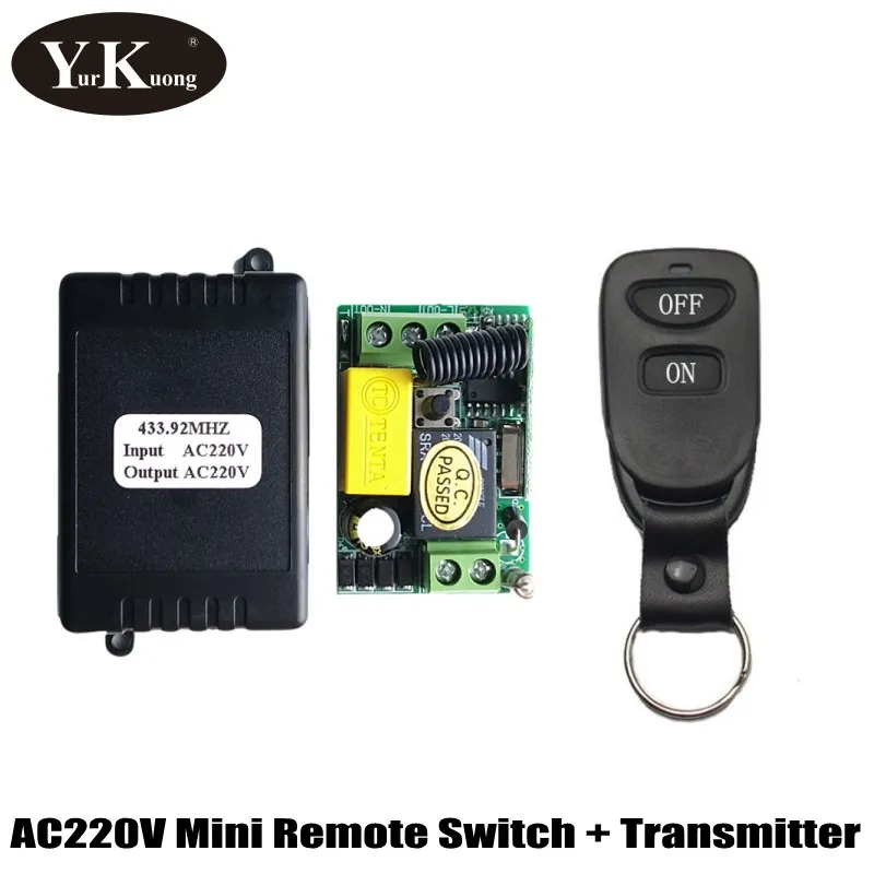  433 315 Mhz AC 220V 1 CH Remote Control Switch Receiver Wireless RF ON OFF Transmitter For Hall Bed - 33017973038