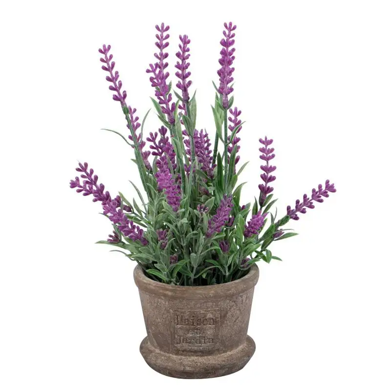 

Artificial Flowers Plastic Lavender Arrangements in Pots in Real Touch for Home Garden Party Decor